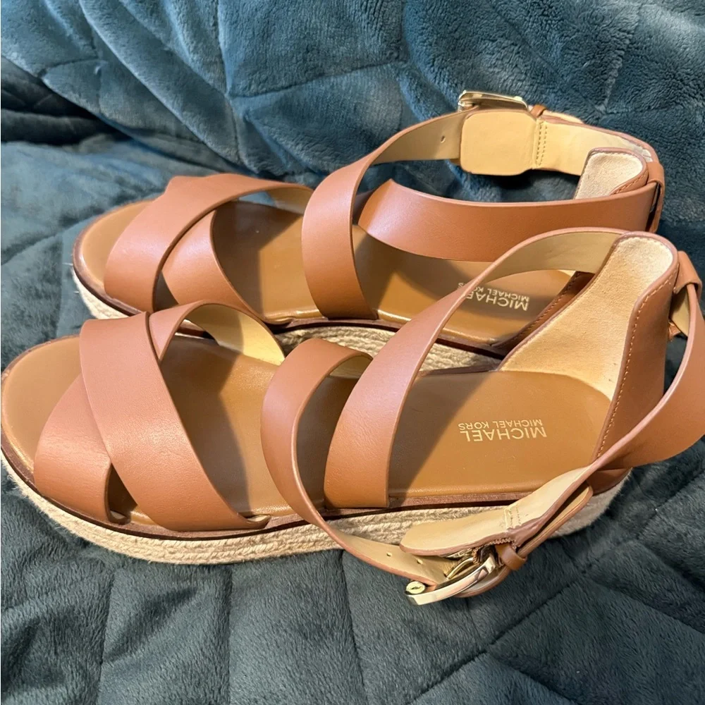 Michael Kors Tan Leather Sandals - Picture 3 of 6